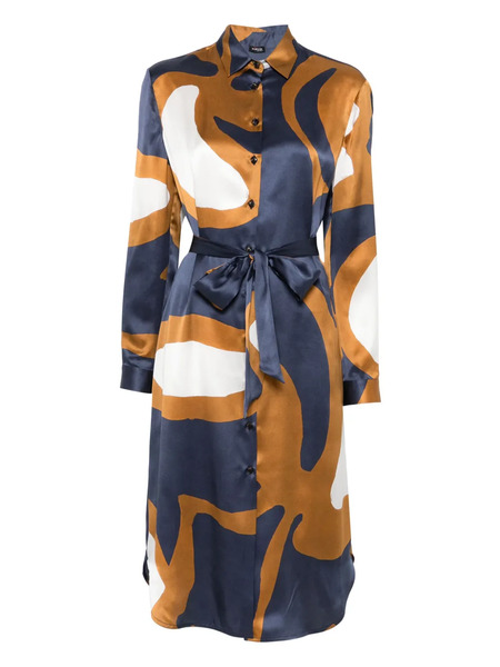  Kiton Printed Midi Dress - Blue 