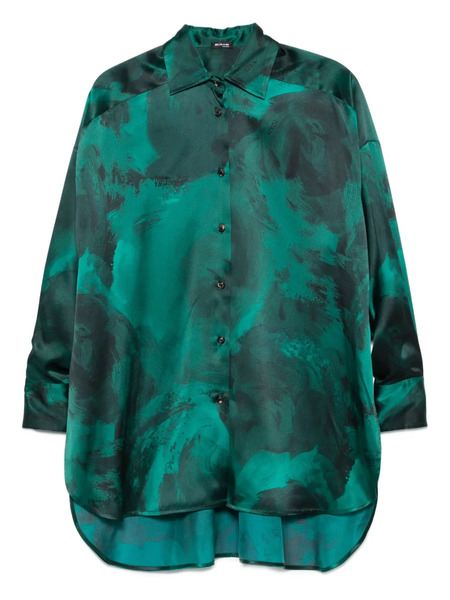  Kiton Printed Silk Shirt - Green 