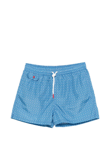  Kiton Printed Swim Shorts - Blue 