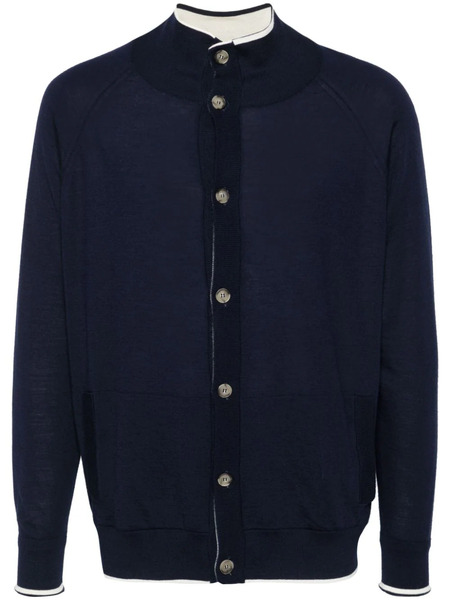  Kiton Reversible Cardigan - Blue 