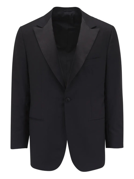  Kiton Satin-trim Blazer - Black 