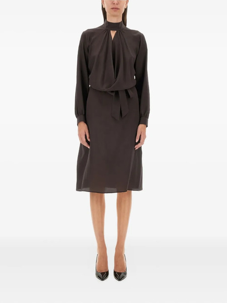  Kiton Silk Midi Dress - Brown 