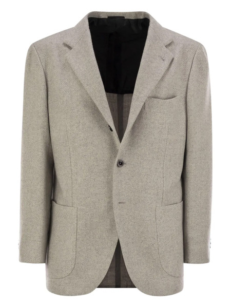  Kiton Single-breasted Patch-pockets Jacket - Grey 