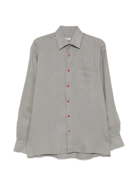  Kiton Snap-button Patch-pocket Shirt - Grey 