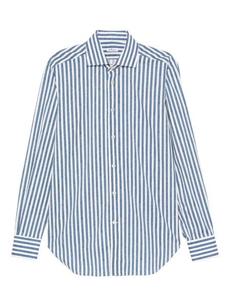  Kiton Striped Buttoned Shirt - Blue 