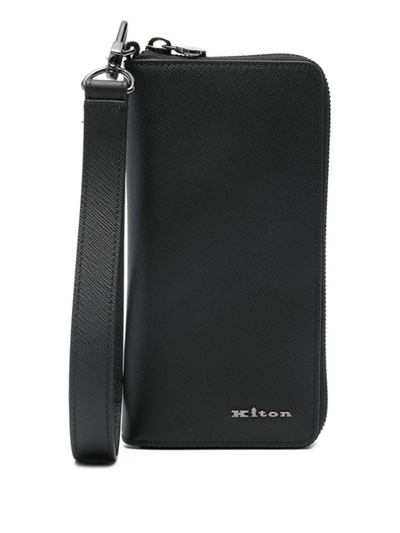  Kiton Zip-around Leather Wallet - Black 