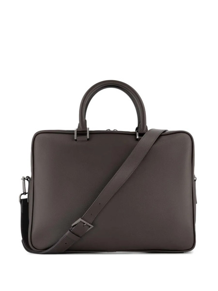  Kiton Zip Top Handle Laptop Bag - Brown 