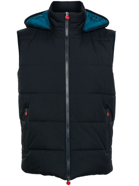  Kiton Zip-up Hooded Gilet - Blue 