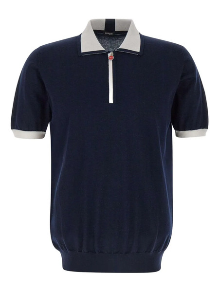  Kiton Zip-up Polo Shirt - Blue 