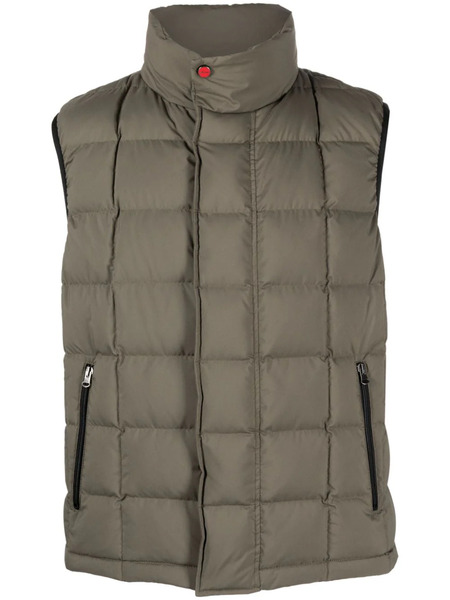  Kiton Zip-up Quilted Down Gilet - Green 