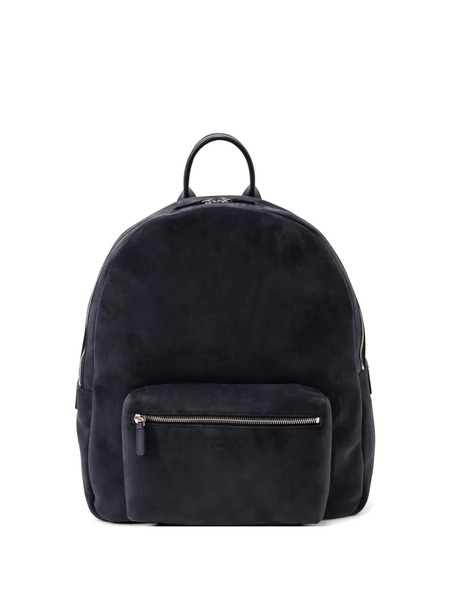  Kiton Zipped Leather Backpack - Blue 