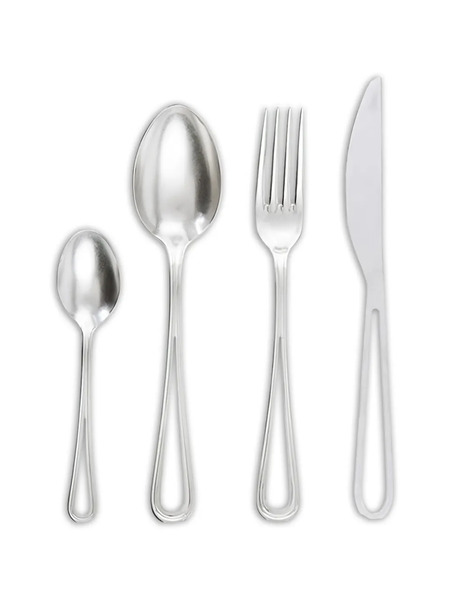  Knindustrie Dem Stone-washed Effect Cutlery (set Of Four) - Silver 