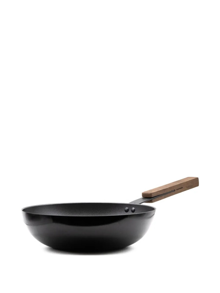  Knindustrie Wood-handle Wok (28cm) - Black 