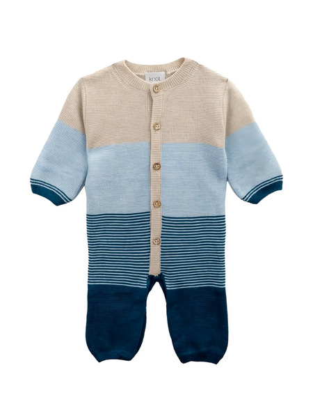  Knot Knitted Jumpsuit - Blue 