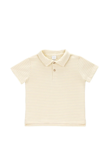  Knot Lenon Striped-pattern Button Polo Shirt - Yellow 