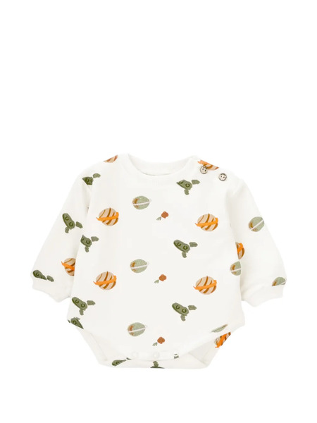  Knot Little Astronaut Patterned Bodysuit - Neutrals 