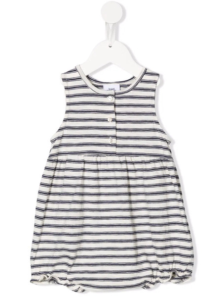  Knot Mary Striped Sleeveless Romper - Blue 