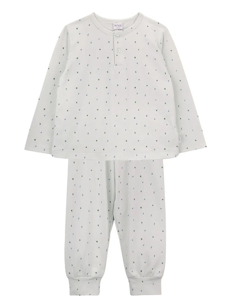  Knot Pencil Dots Pyjamas - White 