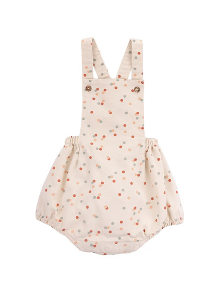  Knot Playful Dots Romper - Neutrals 