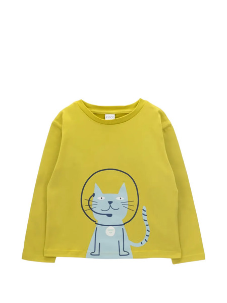  Knot Space Cat T-shirt - Yellow 