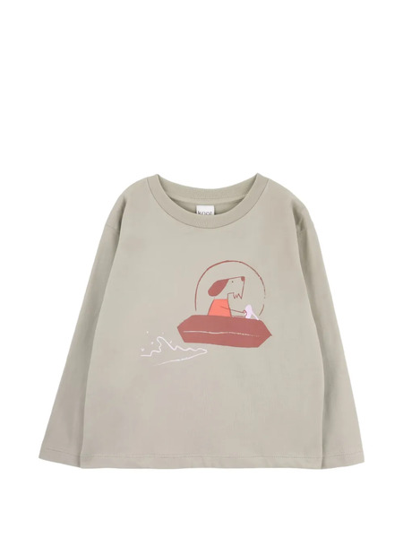  Knot Space Dog Graphic T-shirt - Neutrals 