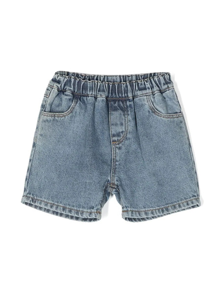  Knot Spike Denim Shorts - Blue 