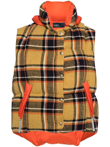  Kolor Checked Puffer Gilet - Orange 