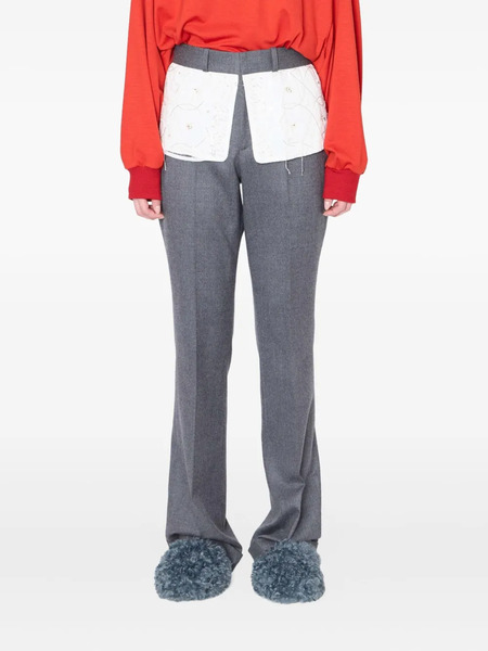  Kolor Embroidered-panel Trousers - Grey 