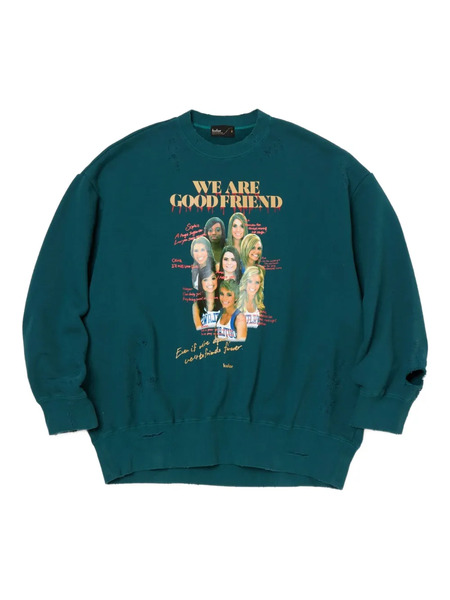  Kolor Graphic-print Distressed Sweatshirt - Green 