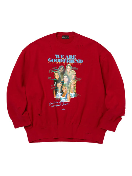  Kolor Graphic-print Distressed Sweatshirt - Red 