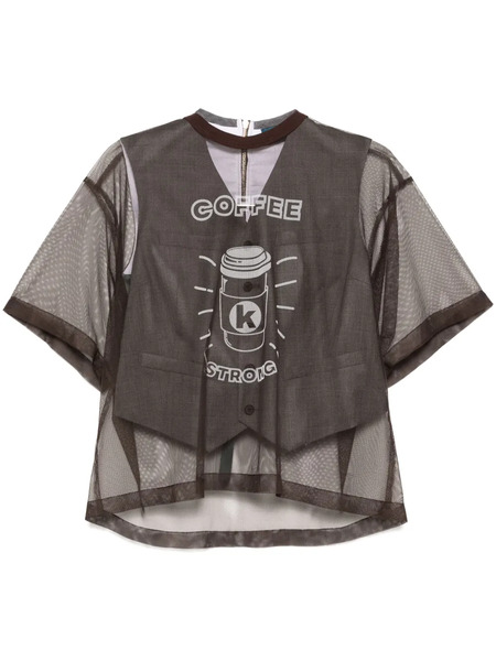  Kolor Graphic-print Top - Brown 