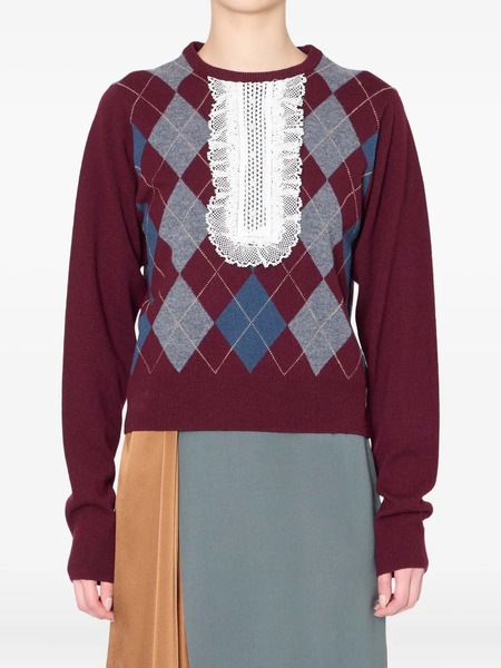 Kolor Lace-insert Sweater - Red 