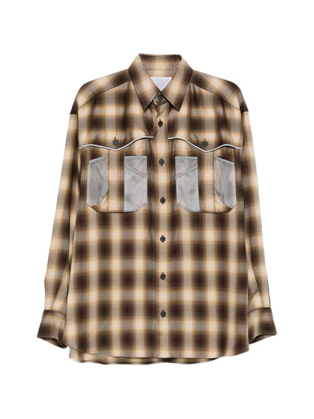  Kolor Plaid-pattern Shirt - Brown 