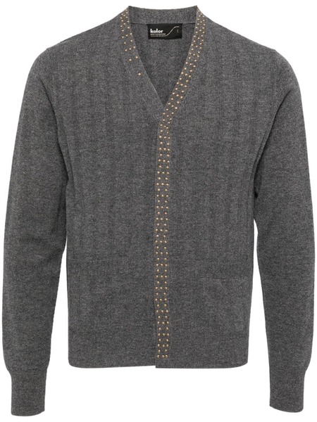  Kolor Stud-embellishment Wool Cardigan - Grey 