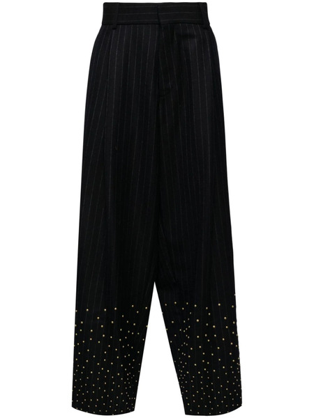  Kolor Stud-embellishment Wool Trousers - Blue 