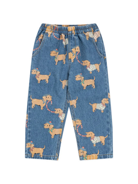  Konges Sløjd Magot Elasticated Printed Trousers - Blue 