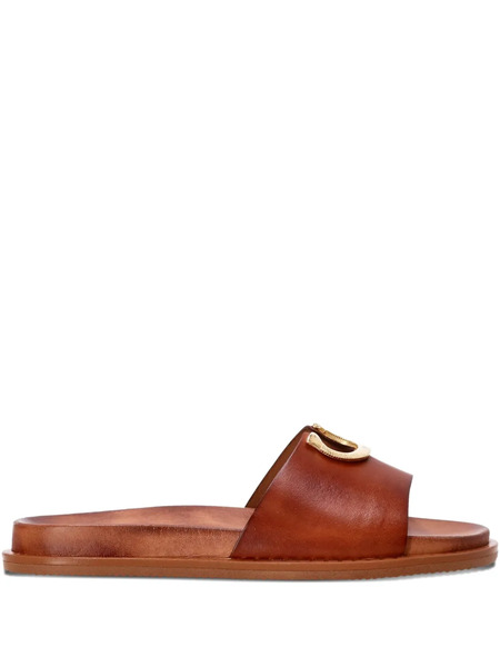  Kotris Sandals Leather Flat Sandals - Brown 