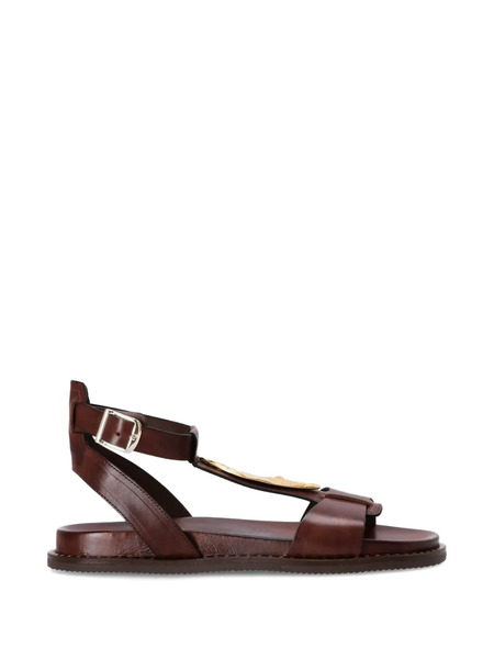  Kotris Sandals T-strap Leather Sandals - Brown 
