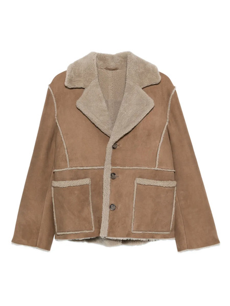  Kristensen Du Nord Shearling-trimmed Buttoned Jacket - Neutrals 