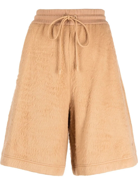  Krizia Faux-fur Drawstring Bermuda Shorts - Neutrals 