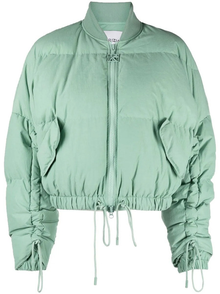  Krizia Padded Drawstring Bomber Jacket - Green 