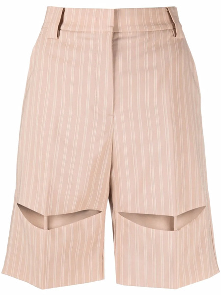  Krizia Pinstripe Bermuda Shorts - Neutrals 