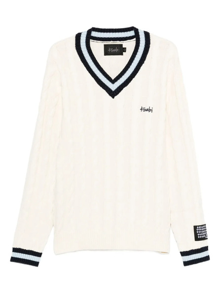  Ksubi Cable-knit V-neck Sweater - White 