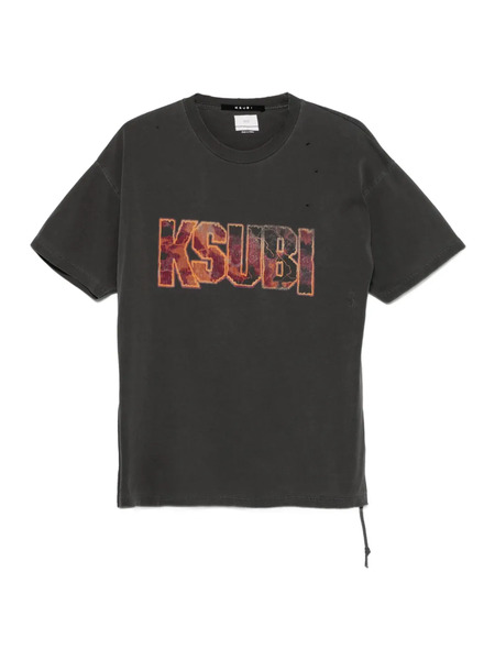  Ksubi Kickstart Distressed Logo T-shirt - Grey 