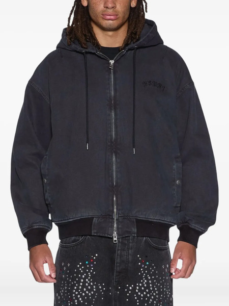  Ksubi Studded Hooded Bomber Jacket - Black 