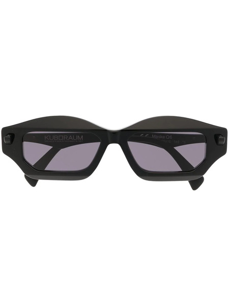  Kuboraum Angular Slim-frame Sunglasses - Black 