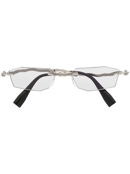  Kuboraum H40 Rectangle-frame Sunglasses - Silver 