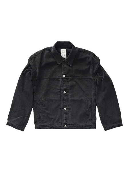  Kuro Padded-shoulders Denim Jacket - Black 
