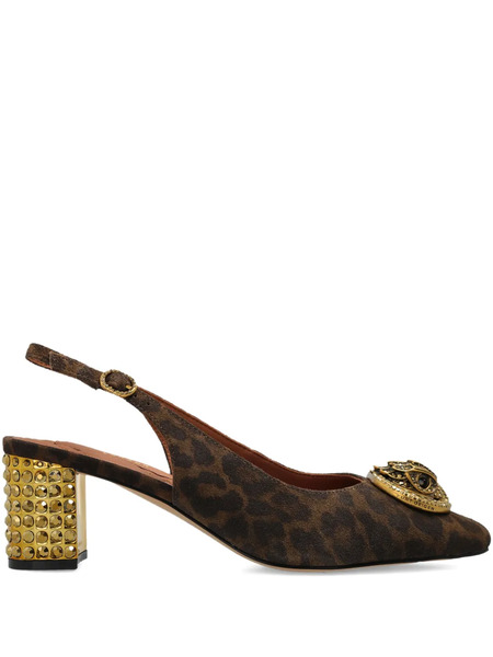  Kurt Geiger London Embellished Block Heel Pumps - Brown 