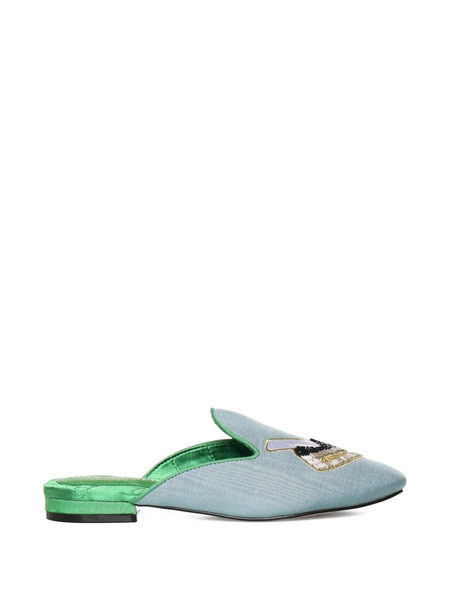 Kurt Geiger London Embroidered Mules - Blue 
